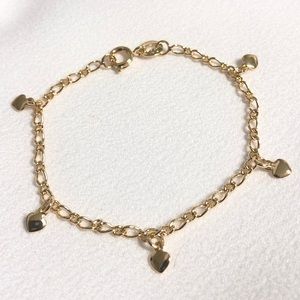 18k Gold Filled Heart Bracelet